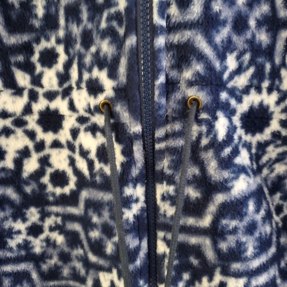 🌹 L.L.Bean Vintage Fleece Hooded Zip-up Patterned Jacket - Picture 8 of 9